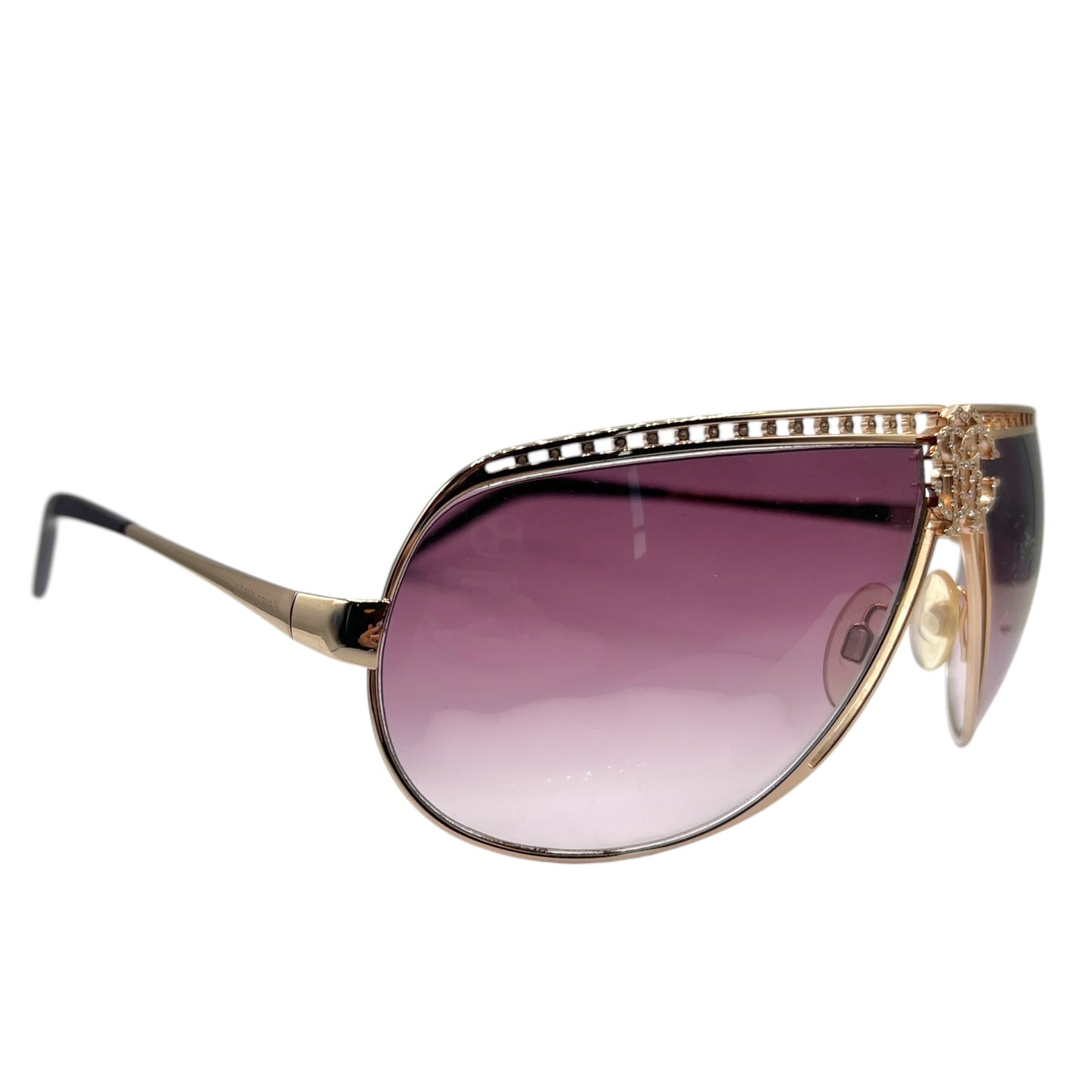 Roberto Cavalli Crystal Embellished Aviator Sunglasses w/ Case