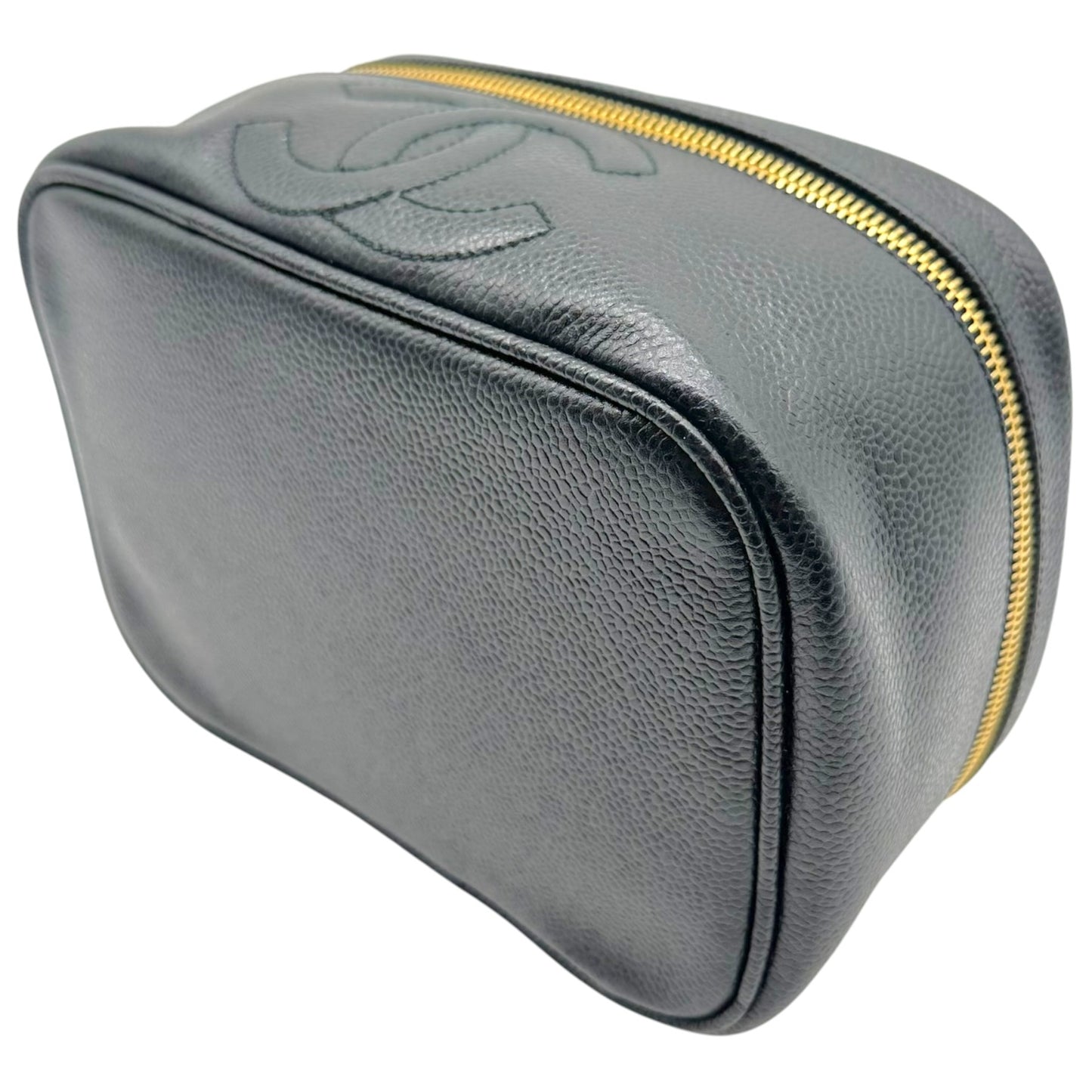 Chanel Black Caviar Leather Vanity Bag
