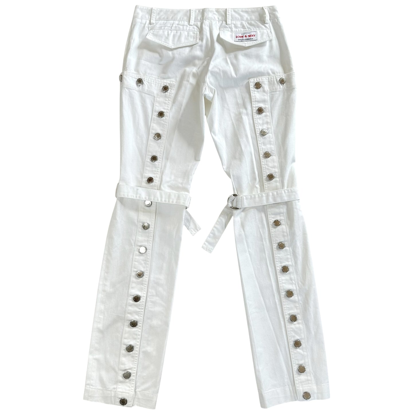 Dolce & Gabbana Spring 2003 White Love & Sexy Sailor Bondage Pants - Outfit Repeater