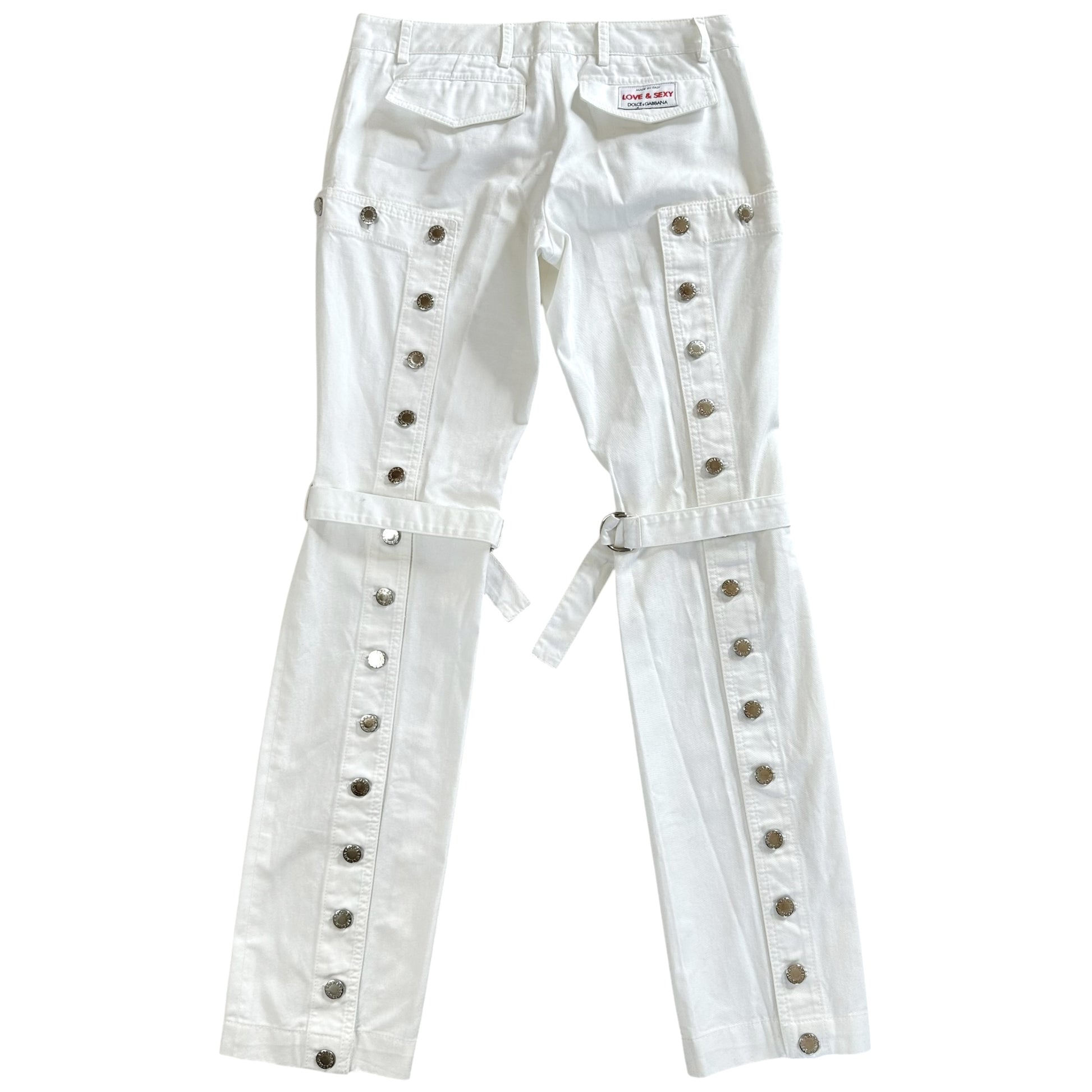 Dolce & Gabbana Spring 2003 White Love & Sexy Sailor Bondage Pants - Outfit Repeater