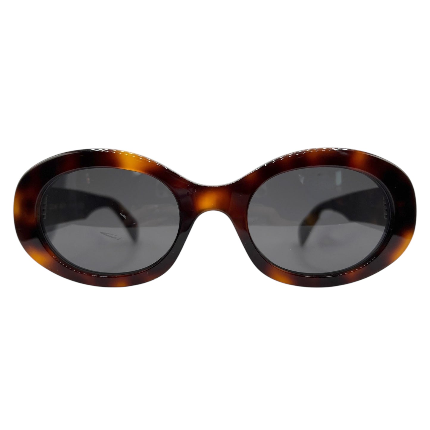 Celine Tortoise Oval Sunglasses w/ Gold Triomphe Logo CL40194U