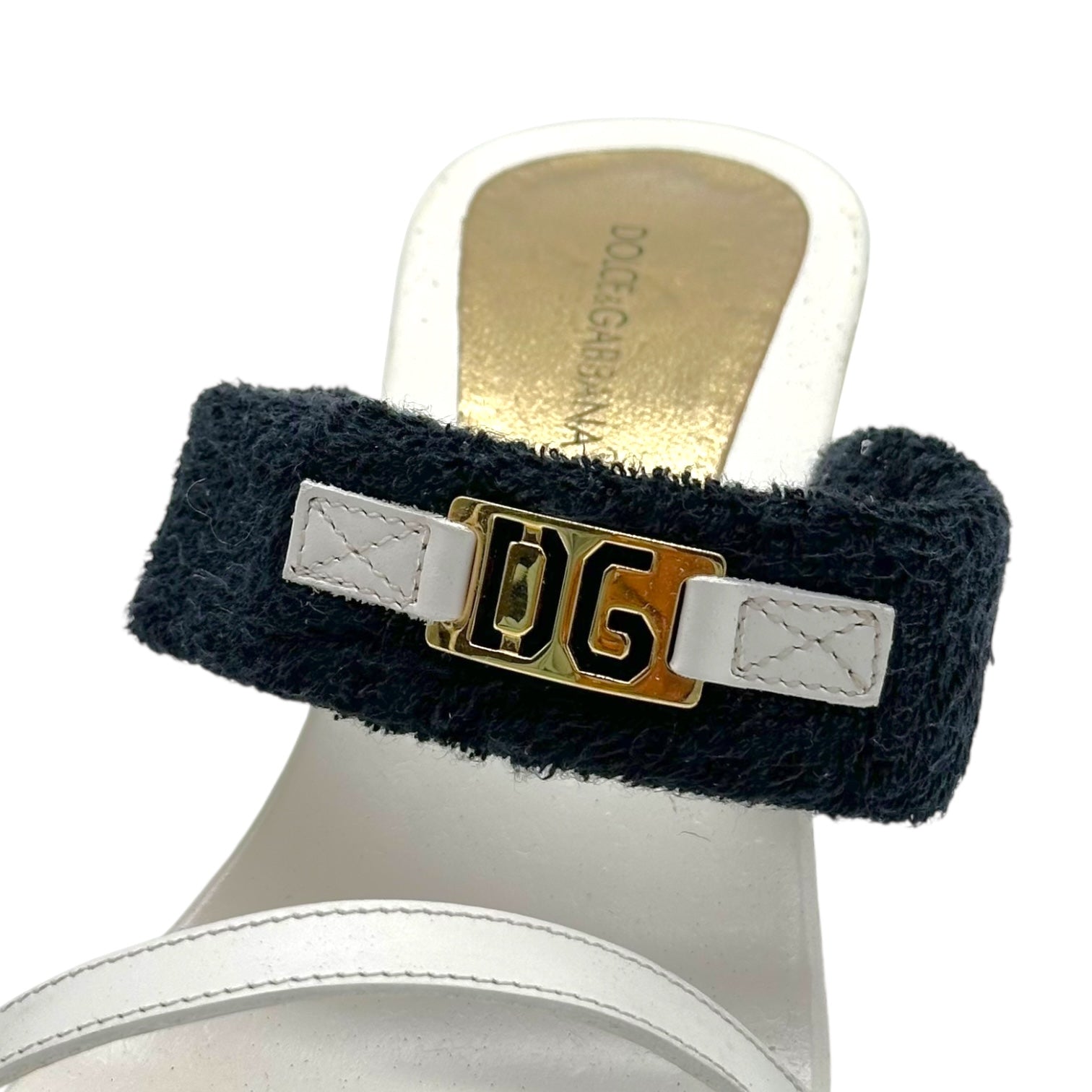 Dolce & Gabbana White & Black Heeled Sandals - Outfit Repeater