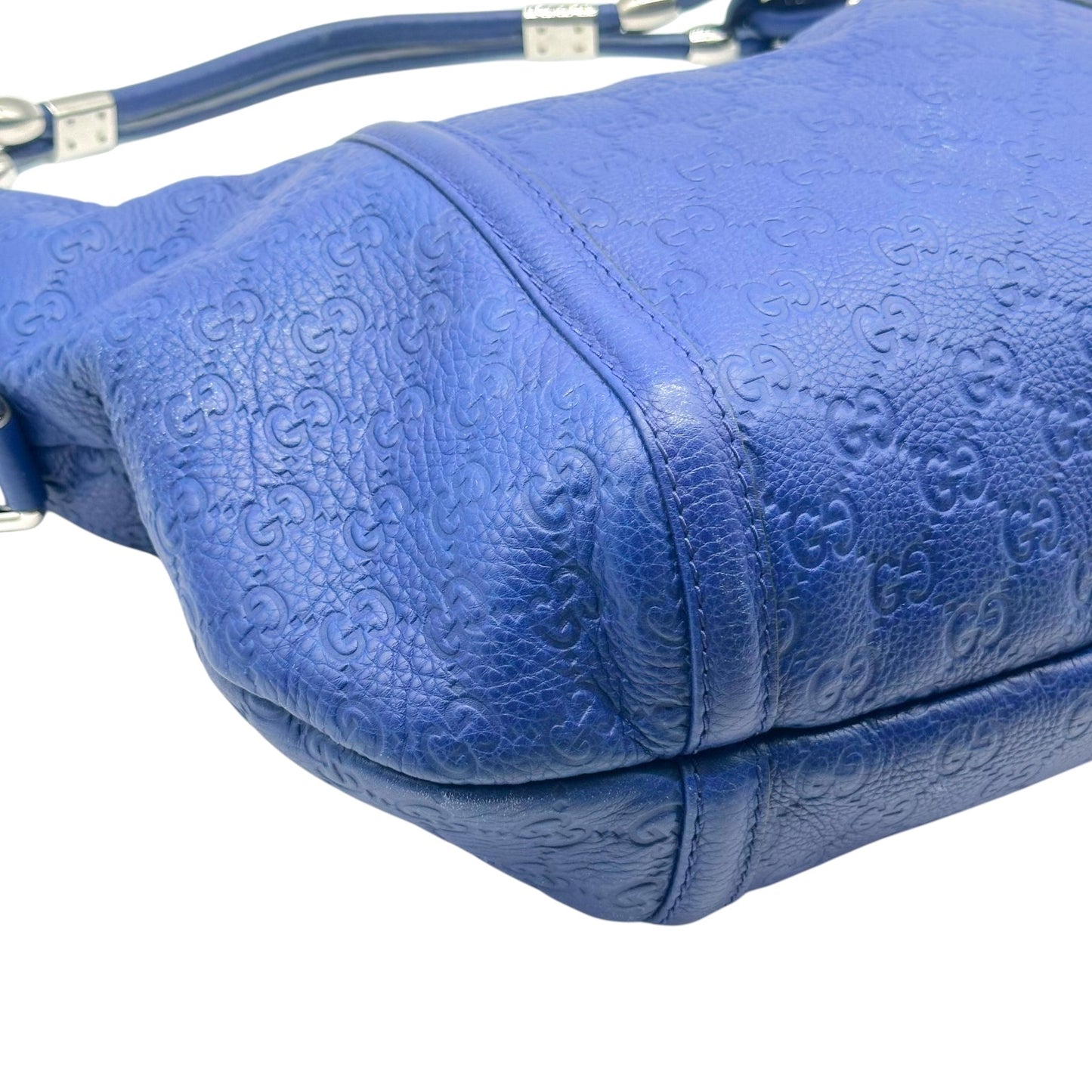 Gucci Royal Blue Guccissima Embossed Monogram Hobo Bag