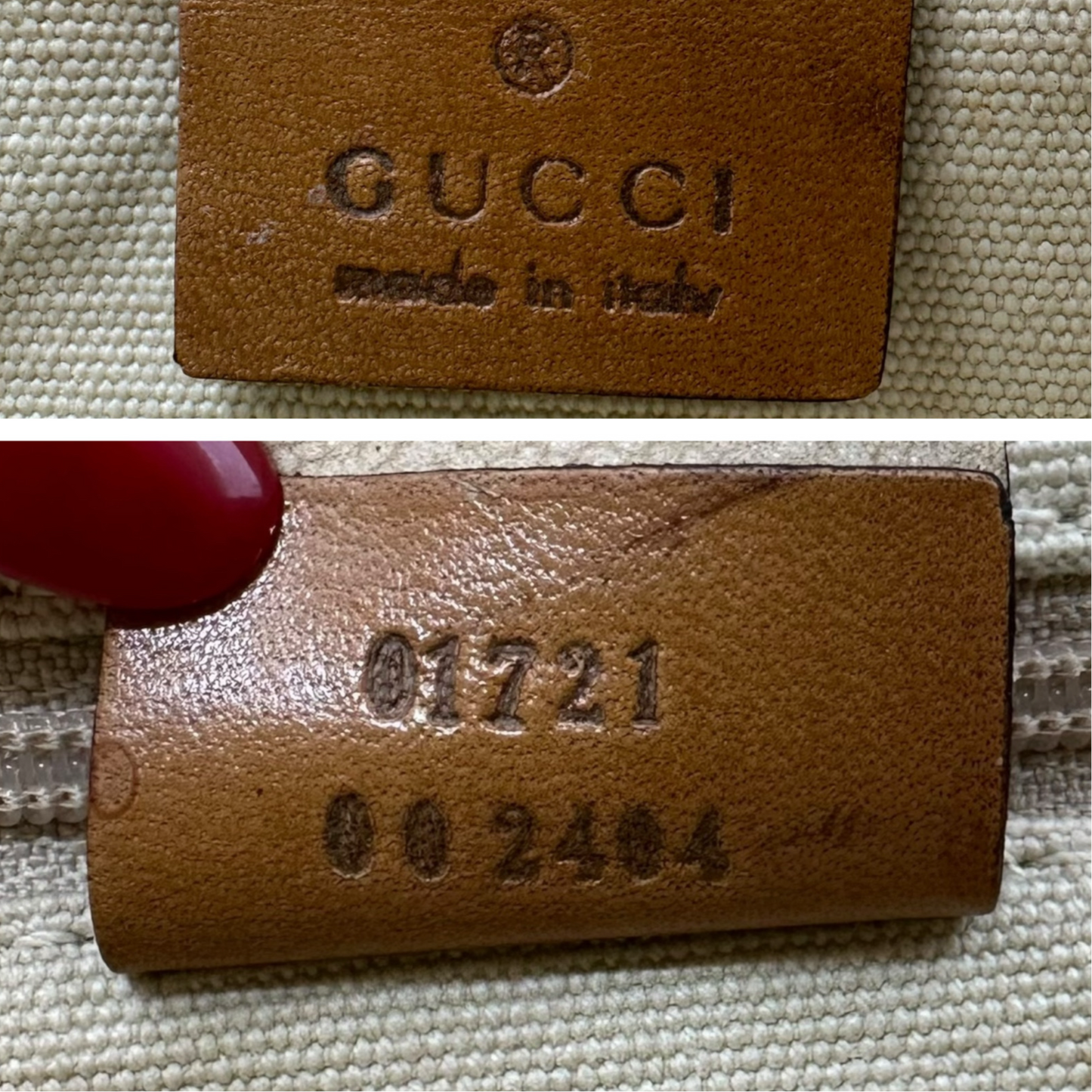 Gucci Ivory Canvas & Tan Leather Mini Jackie Bag