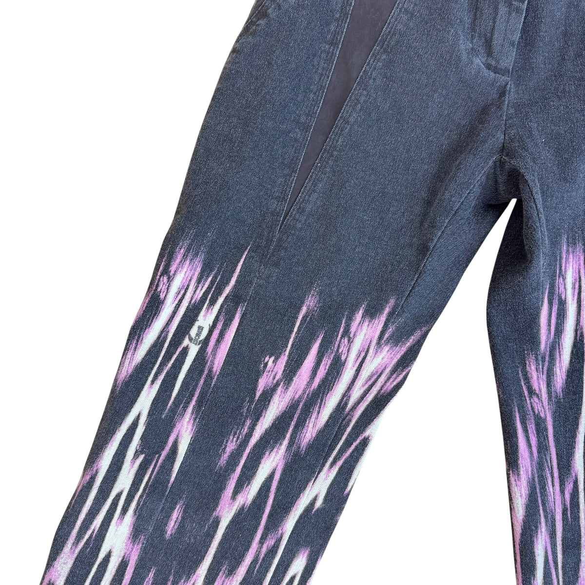 Just Cavalli Low Rise Flare Jeans Purple Pink Leopard Print