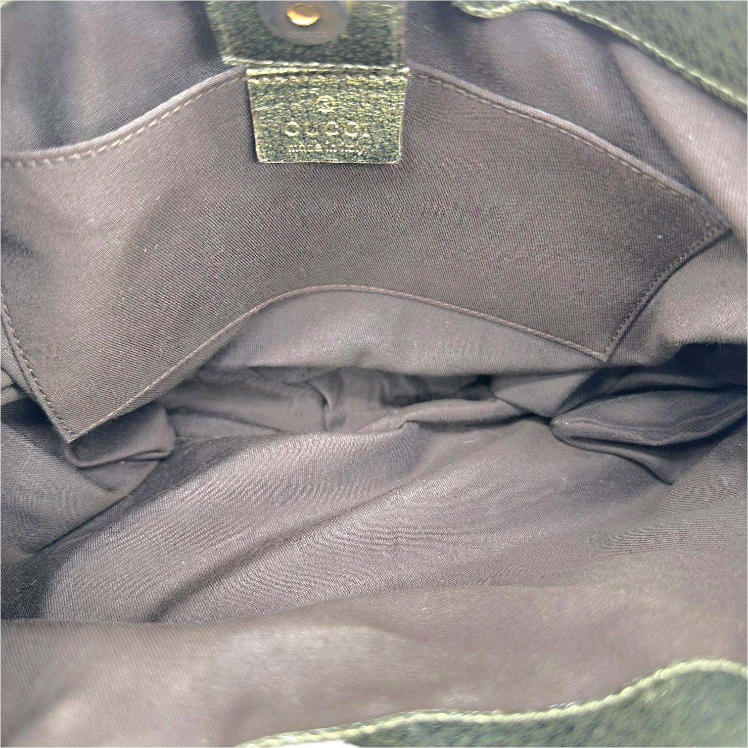 Gucci Shoulder Bag Tan Monogram Gold Bamboo Accents