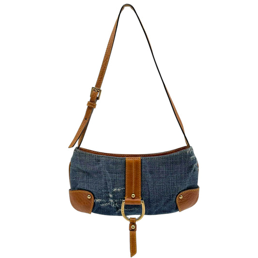 Dolce & Gabbana Distressed Denim & Brown Leather Mini Shoulder Bag