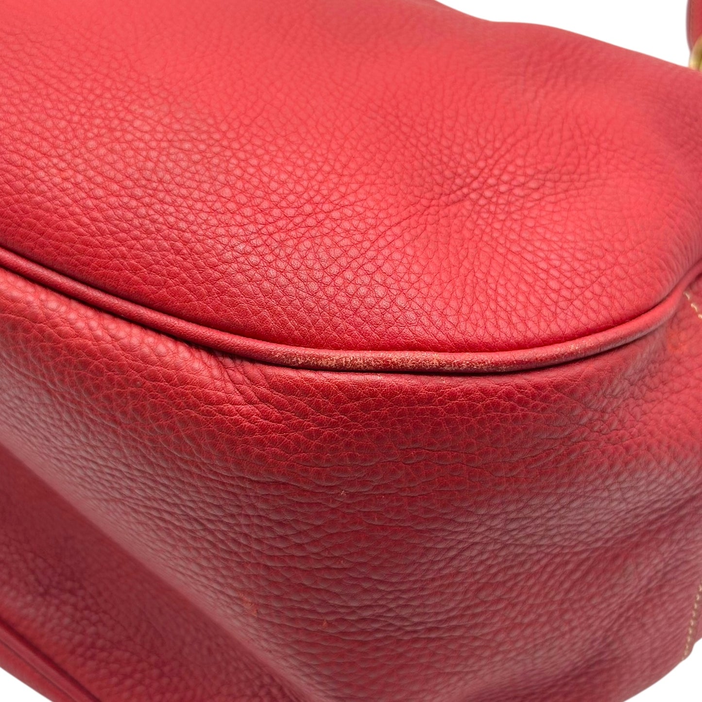 Prada Red Leather Crescent Hobo Shoulder Bag