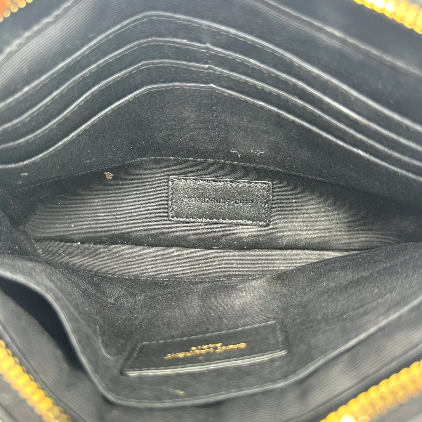 Saint Laurent Paris Black Quilted Small Logo Clutch