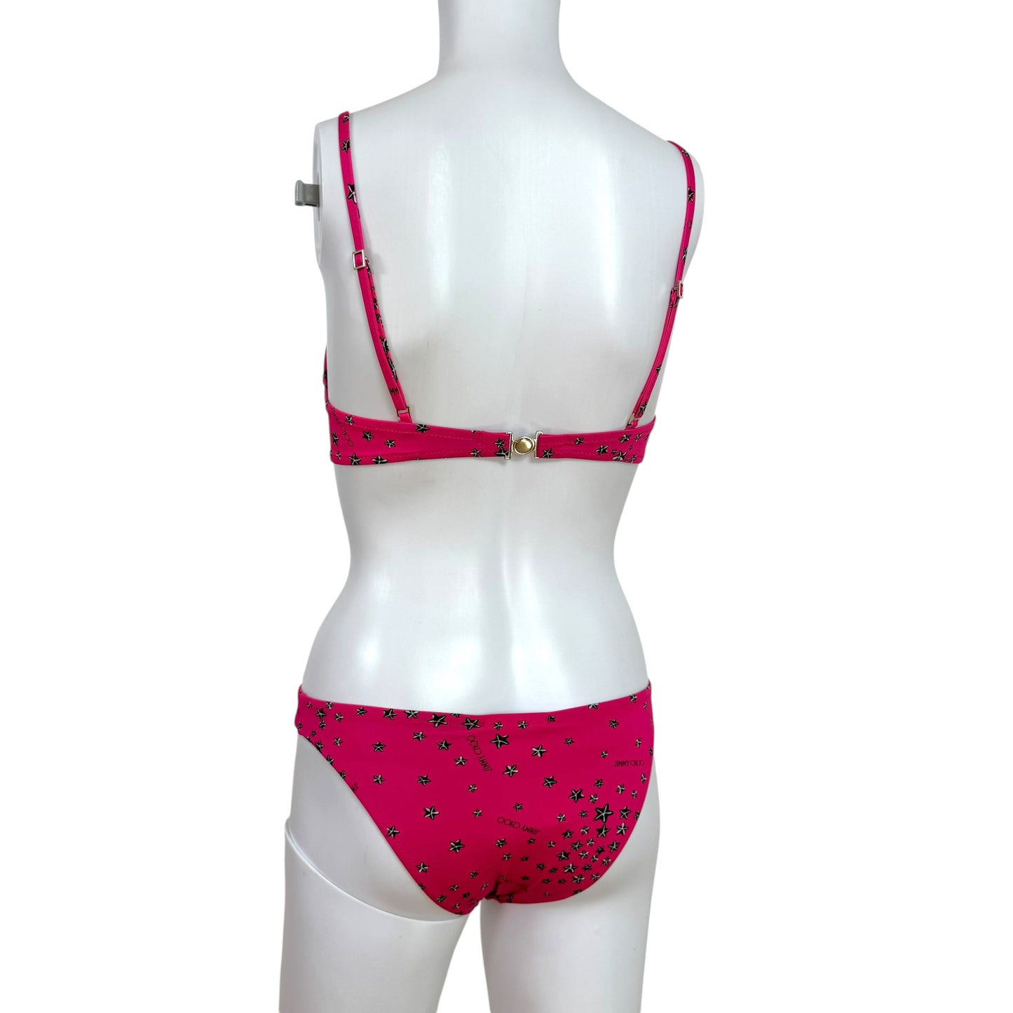 Jimmy Choo Hot Pink & Black Star Printed Bikini Set