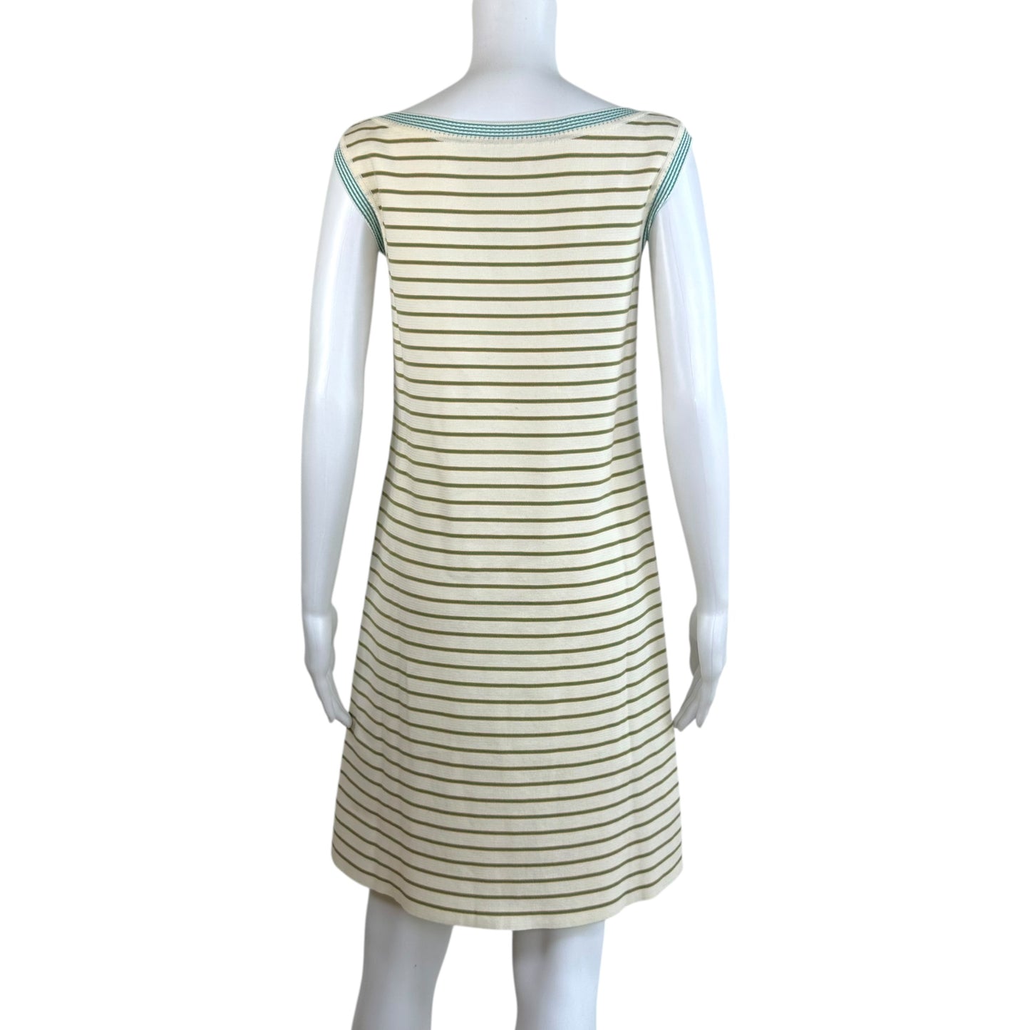 Prada Knit Mini Dress Blue Striped Sleeveless Relaxed Fit