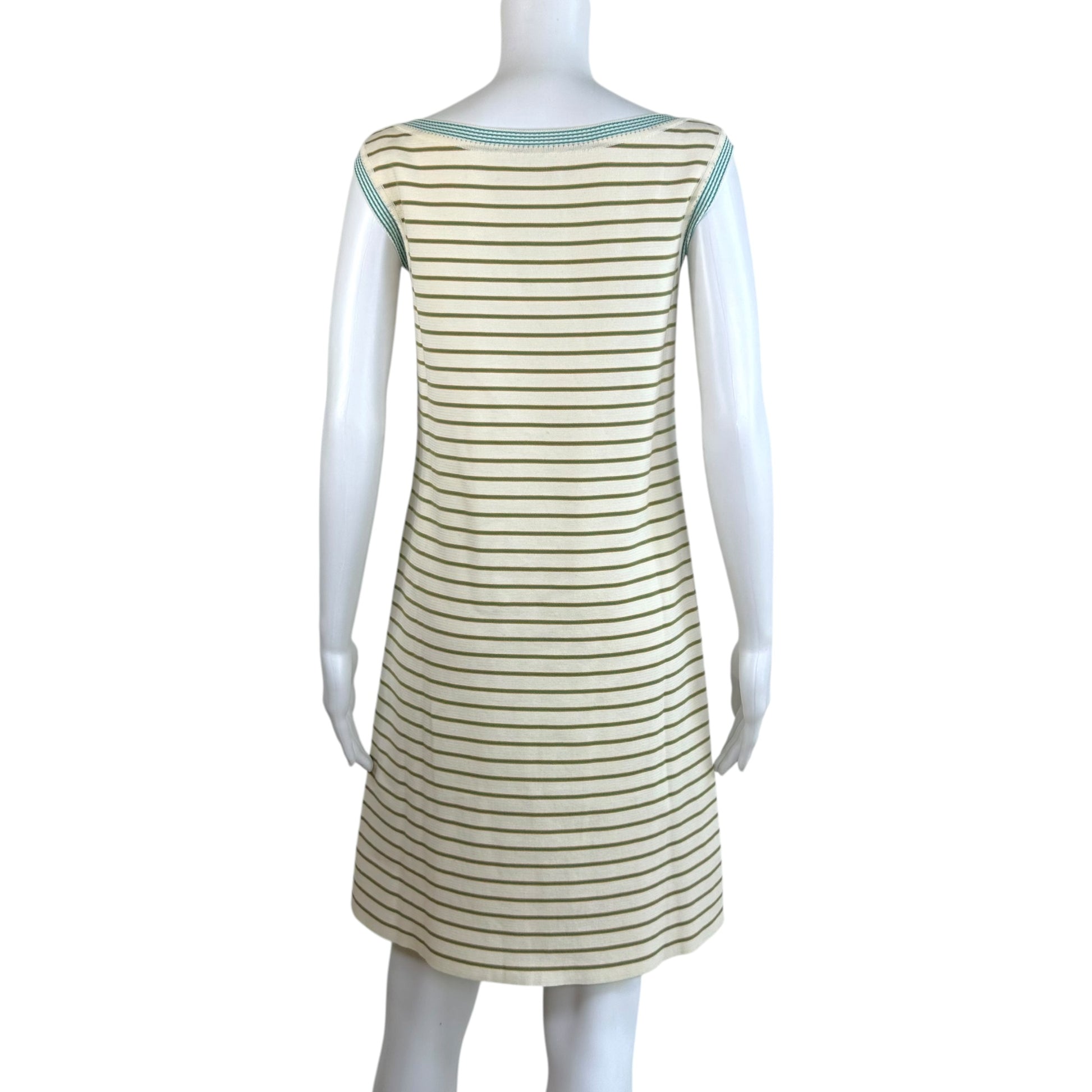 Prada Knit Mini Dress Blue Striped Sleeveless Relaxed Fit