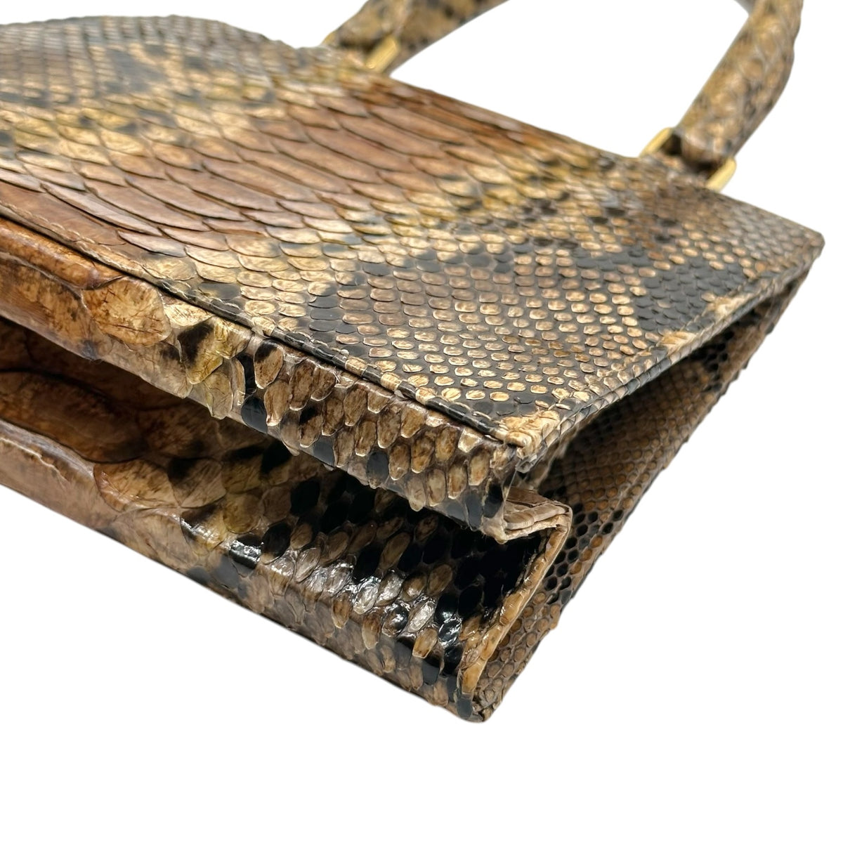 Fendi Mini Handbag Brown Python Top Handle