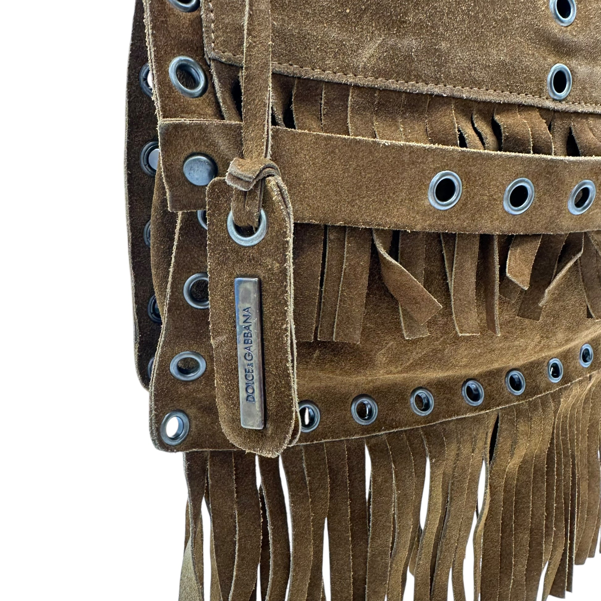 Dolce & Gabbana Brown Suede Fringe Bag - Outfit Repeater