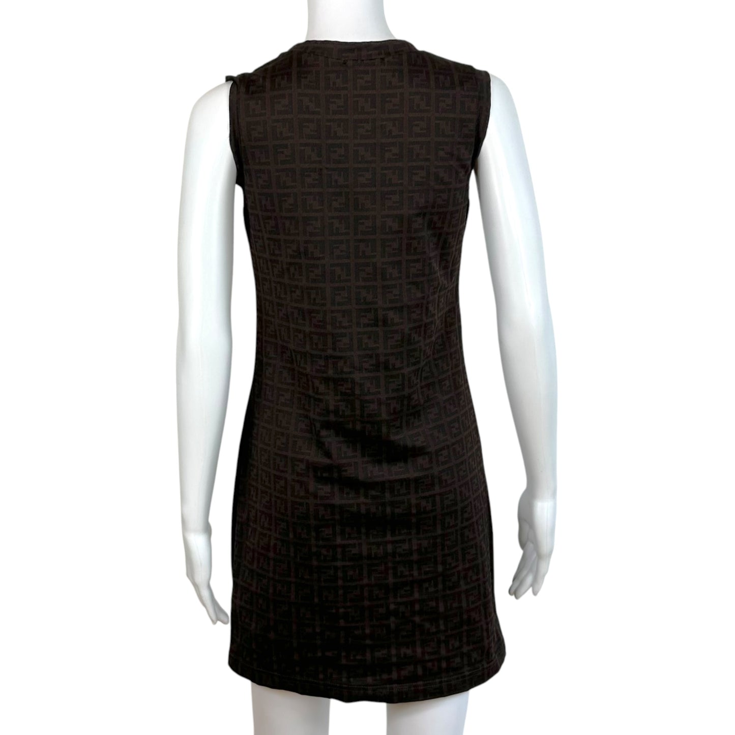 Fendi Brown & Black Zucca Monogram Mini Dress
