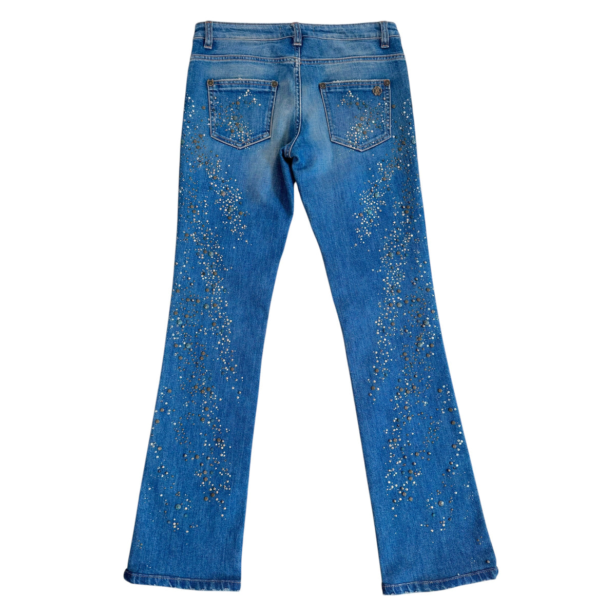 Roberto Cavalli Bootcut Jeans Blue Denim Studded