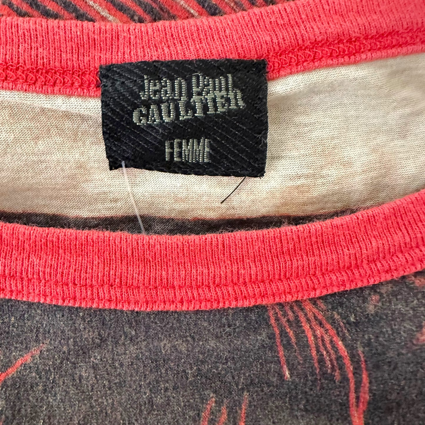 Jean Paul Gaultier Tan & Red Silhouette Printed T-Shirt