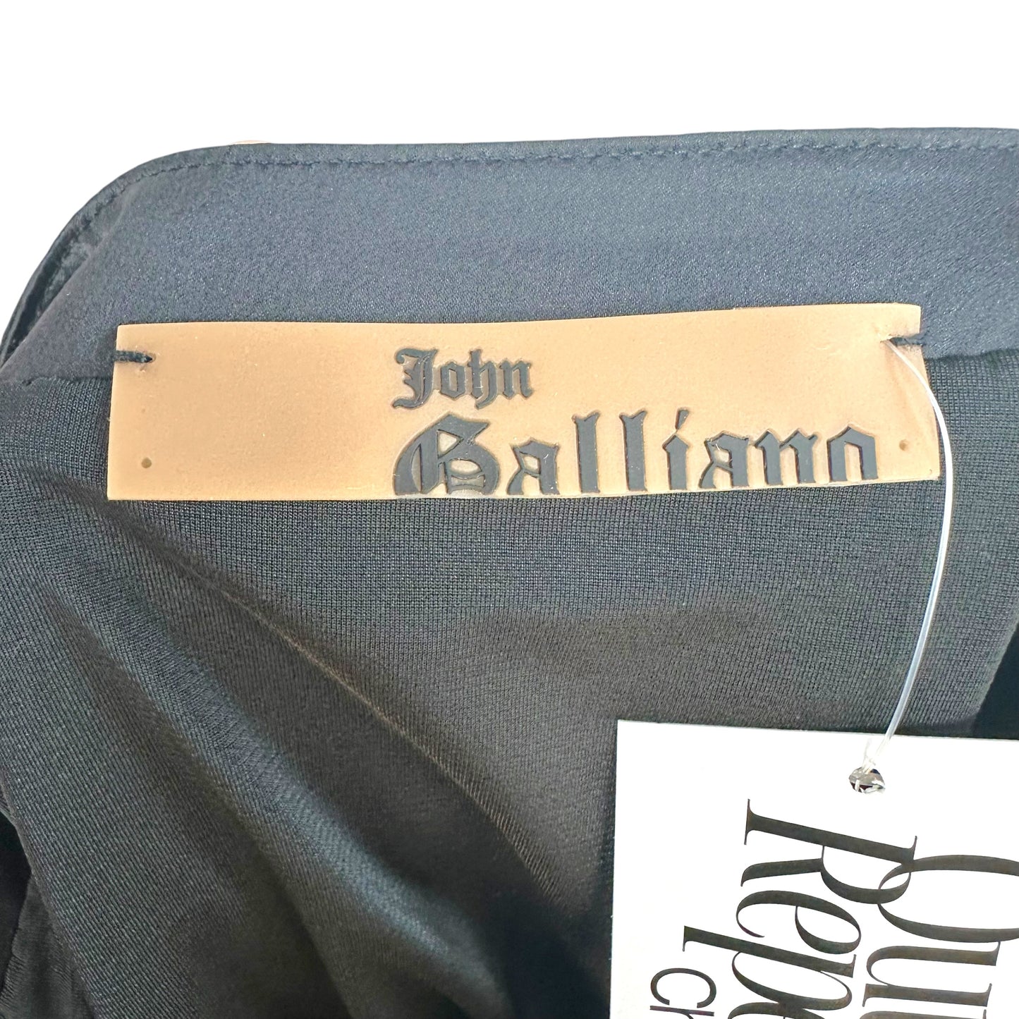 John Galliano S/S 2004 Black Silk & Knit Panelled Midi Skirt