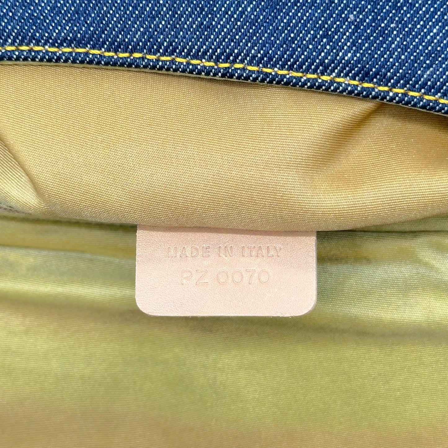 Christian Dior Denim & Tan Leather Malice Pearl Shoulder Bag