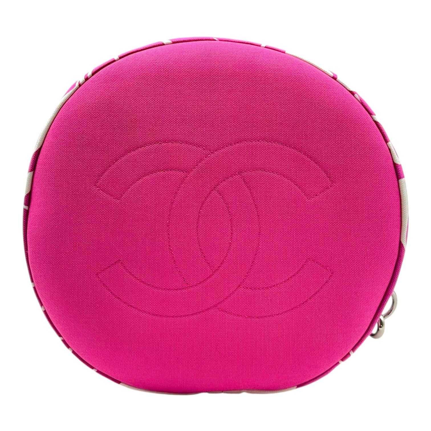 Chanel One Shoulder Floral Print Backpack Pink White