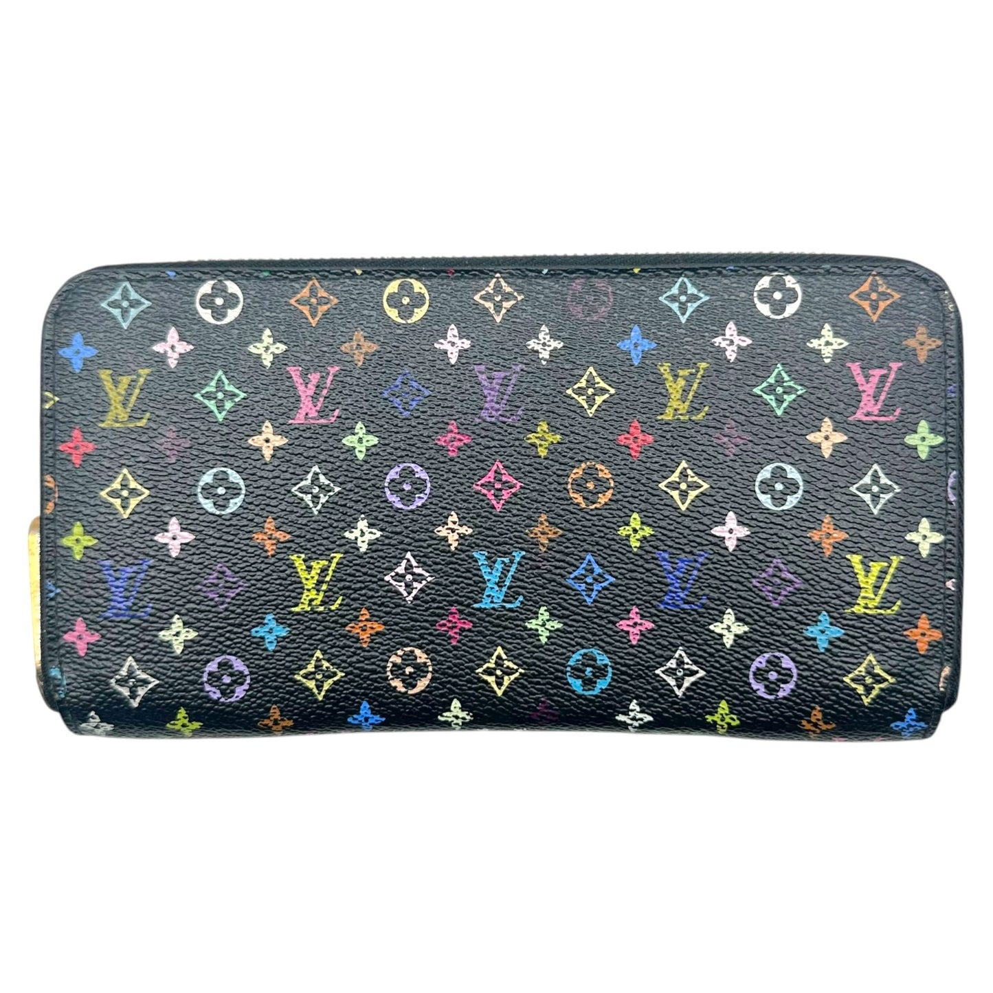 Louis Vuitton Long Zip Wallet Black Multicolor Murakami