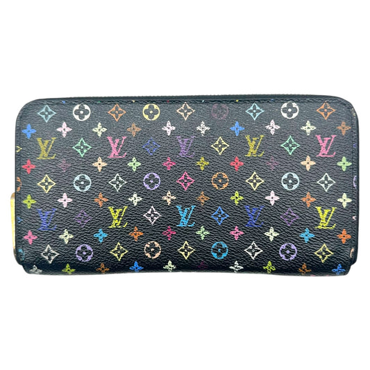 Louis Vuitton Long Zip Wallet Black Multicolor Murakami
