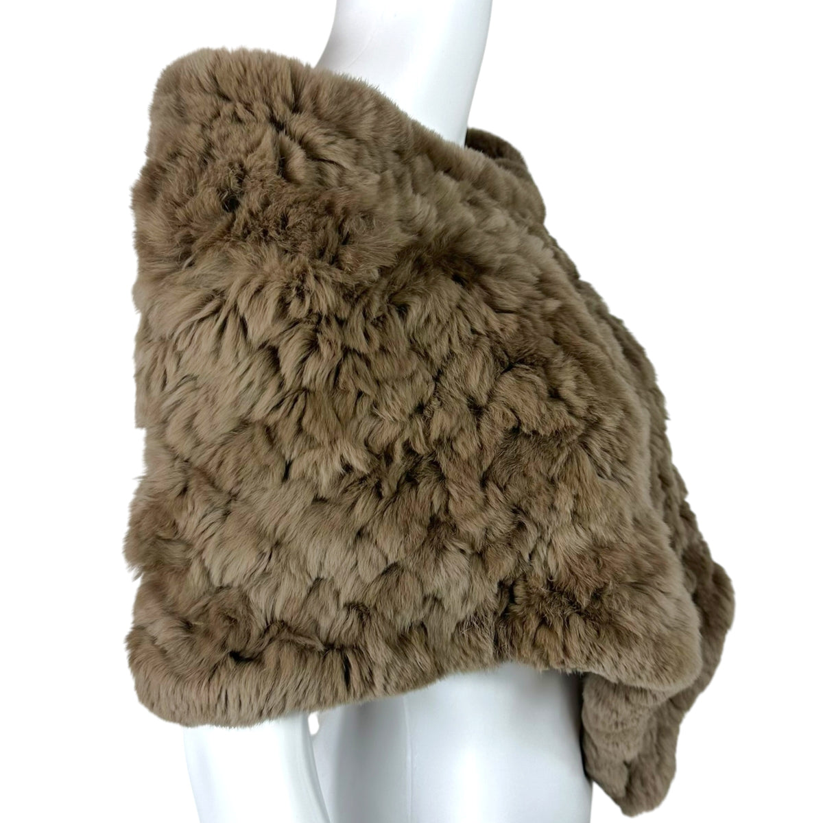 Armani Collezioni Gray Rabbit Fur Shawl