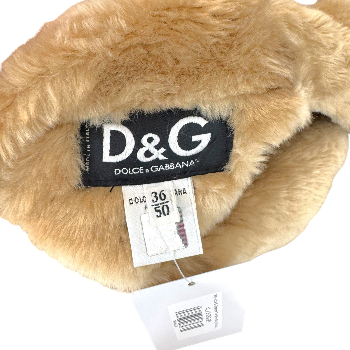 Dolce & Gabbana Tan Shearling Zip-Up Jacket