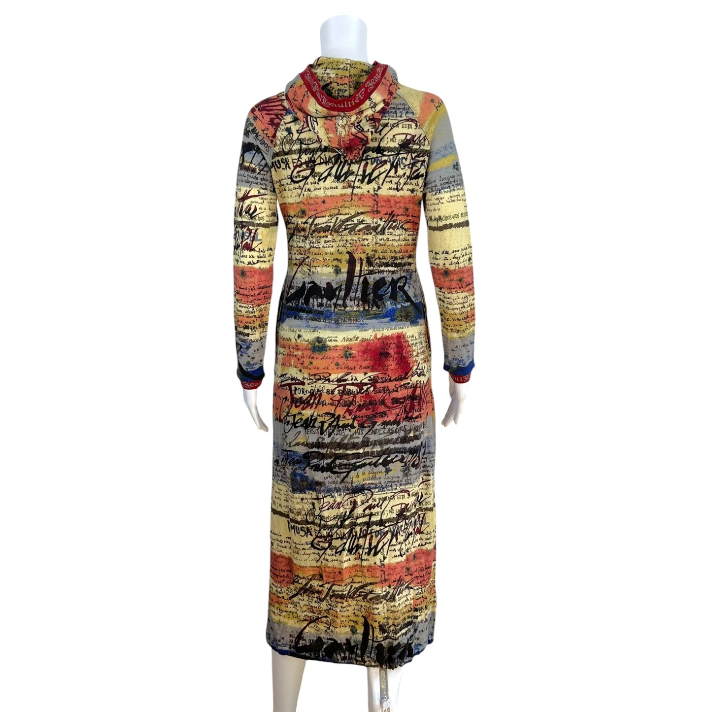 Jean Paul Gaultier Multicolor Logo Knit Hooded Maxi Dress