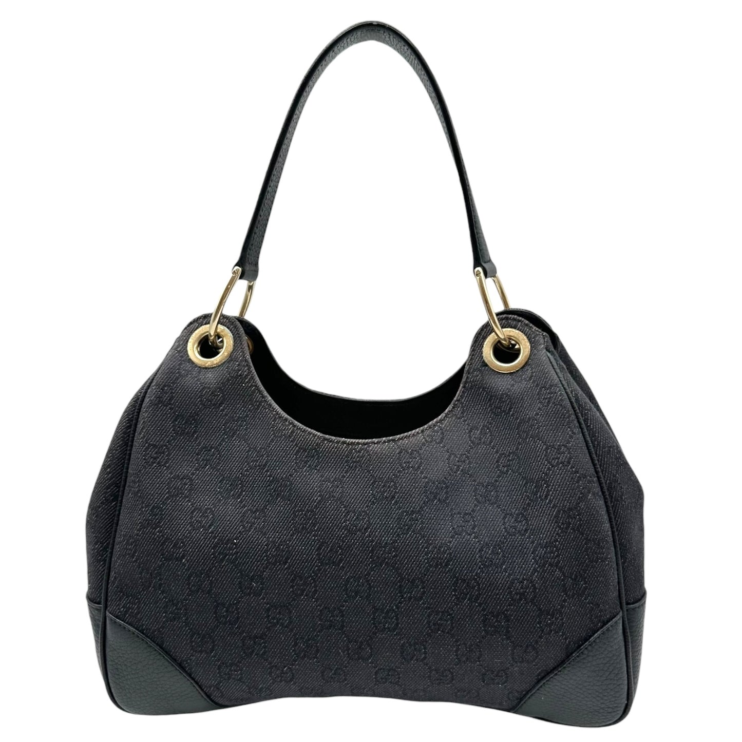 Gucci Gray Denim Monogram Hobo Shoulder Bag