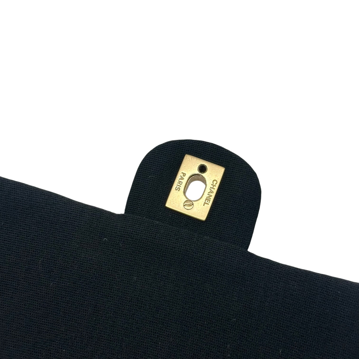 Chanel Small Flap Shoulder Bag Black Gold Quilted Jersey