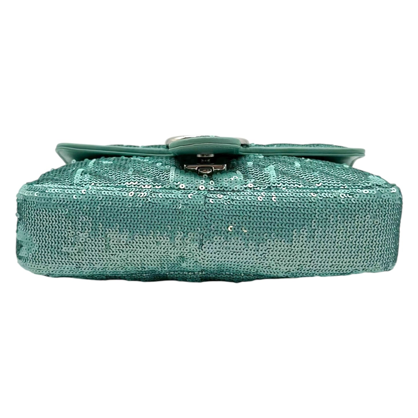 Gucci Small Marmot Shoulder Bag Turquoise Sequin