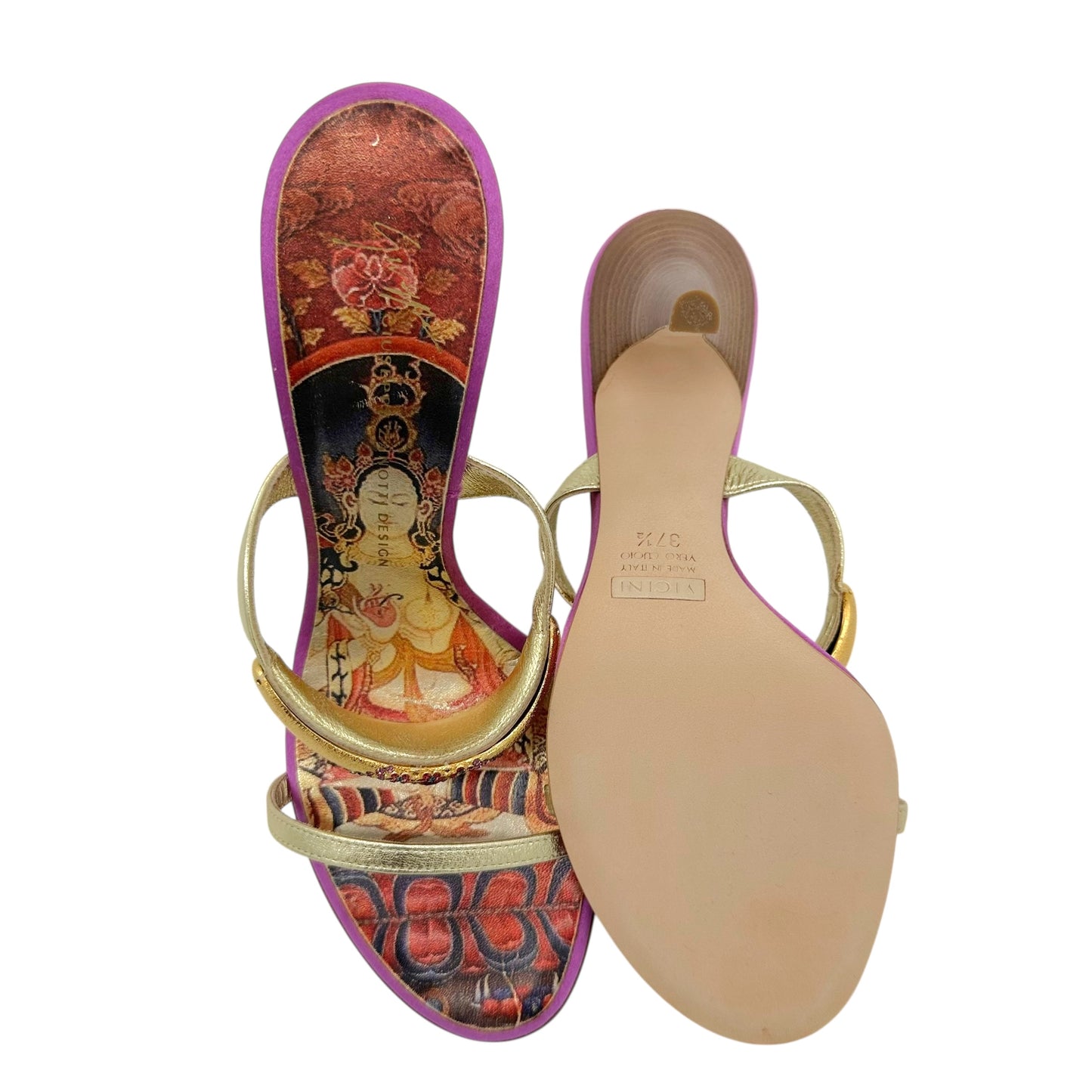 Giuseppe Zanotti Crystal Embellished Pink & Gold Heels - Outfit Repeater