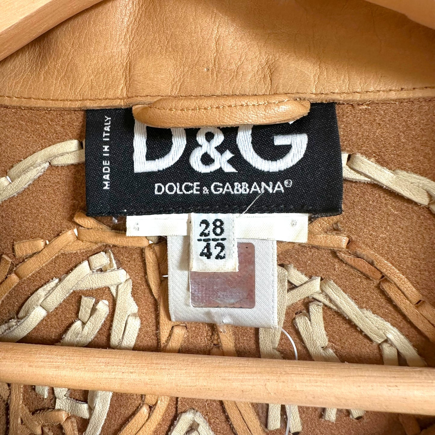 D&G Dolce & Gabbana 90's Whipsticth Leather Blazer Jacket