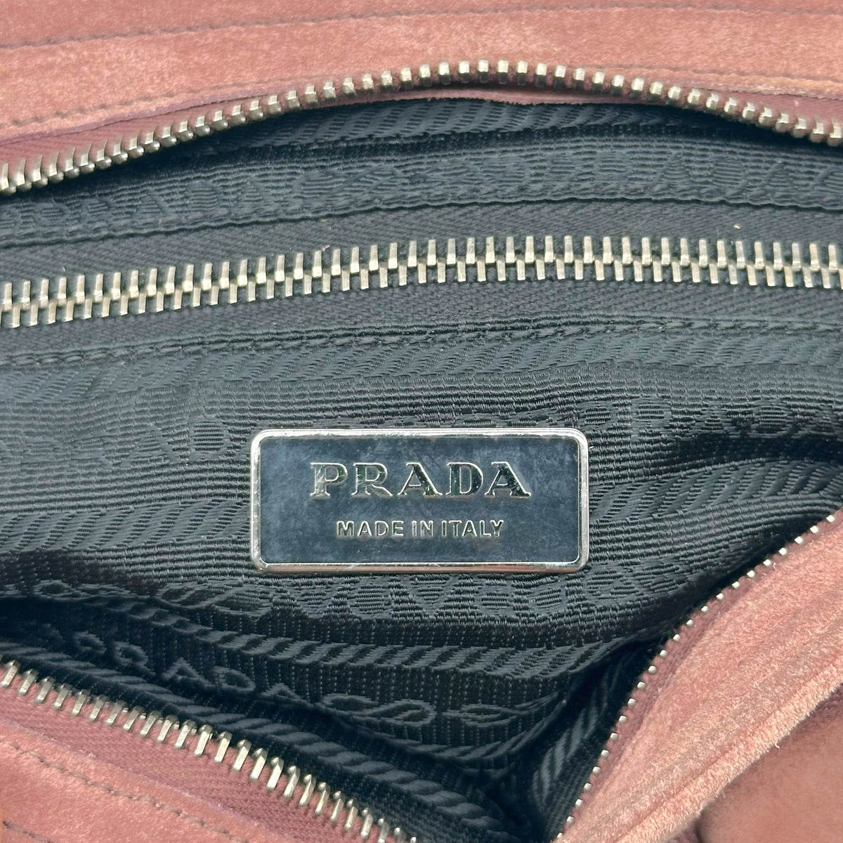 Prada Suede Shoulder Bag Dusty Rose Pink