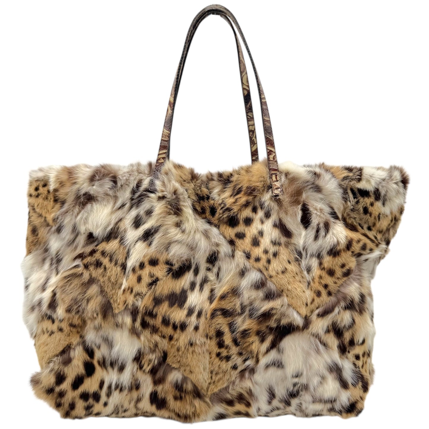 Fendi 'Lynx & Leopard' Patchwork Rabbit Fur Tote Bag - Outfit Repeater