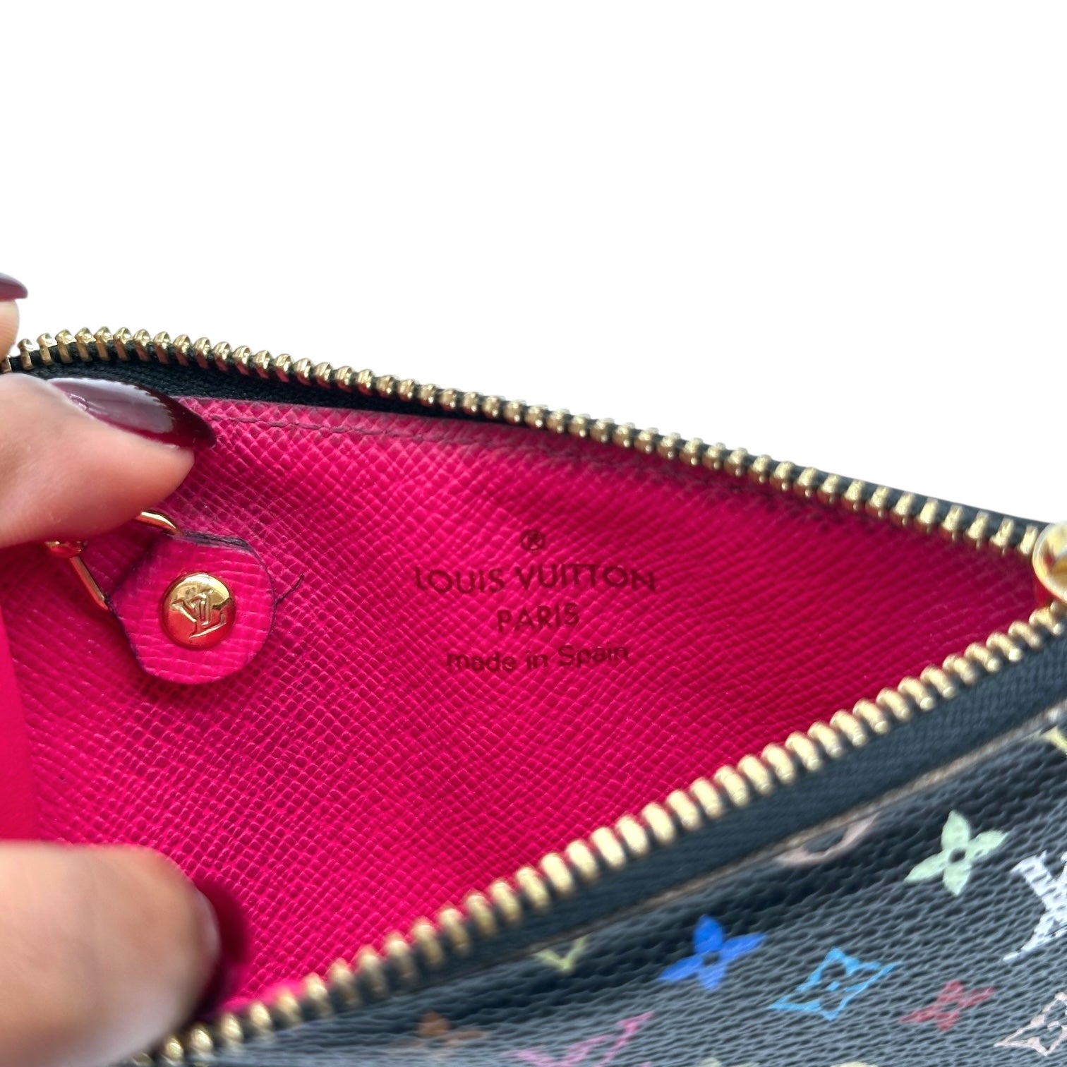 Louis Vuitton Black Murakami Multicolor Monogram Key Pouch Wallet - Outfit Repeater