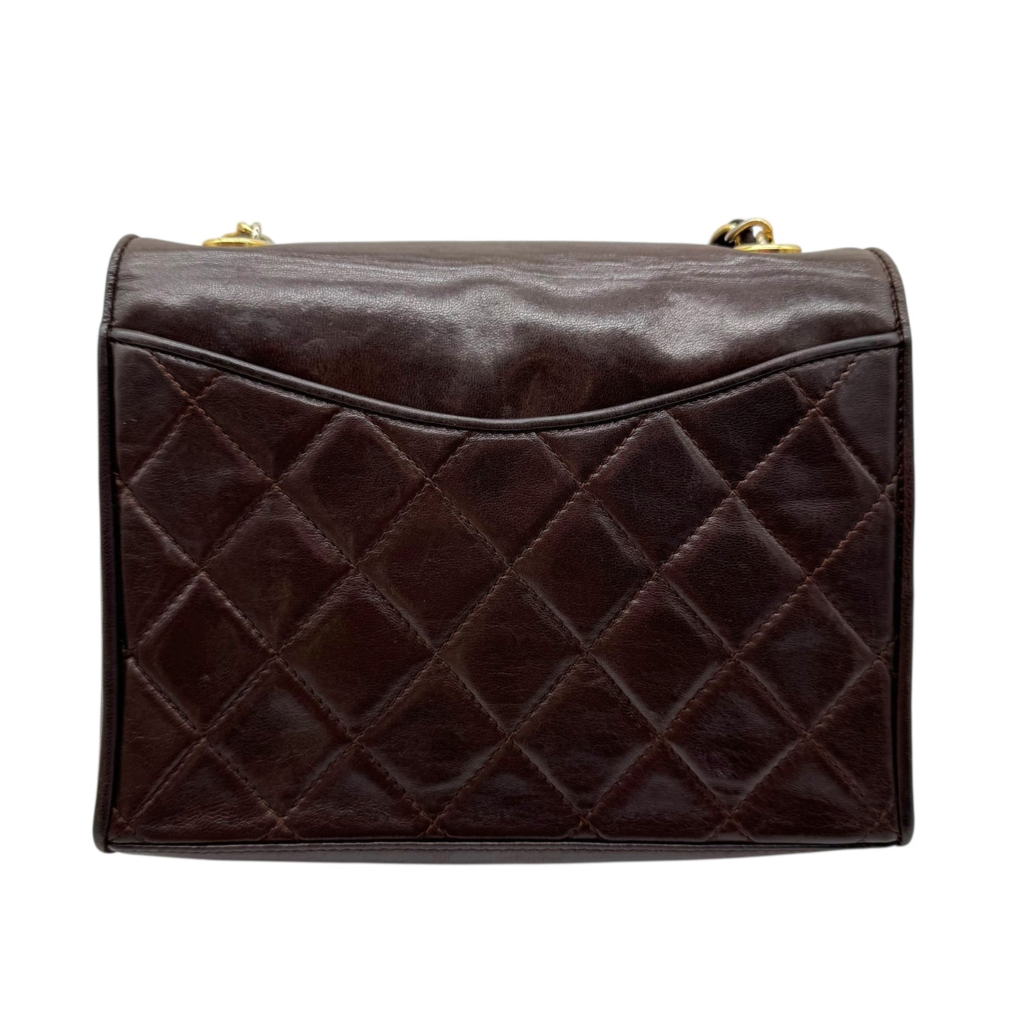Chanel Chocolate Brown Lambskin Matelasse Quilted Crossbody Bag 1981-91 - Outfit Repeater
