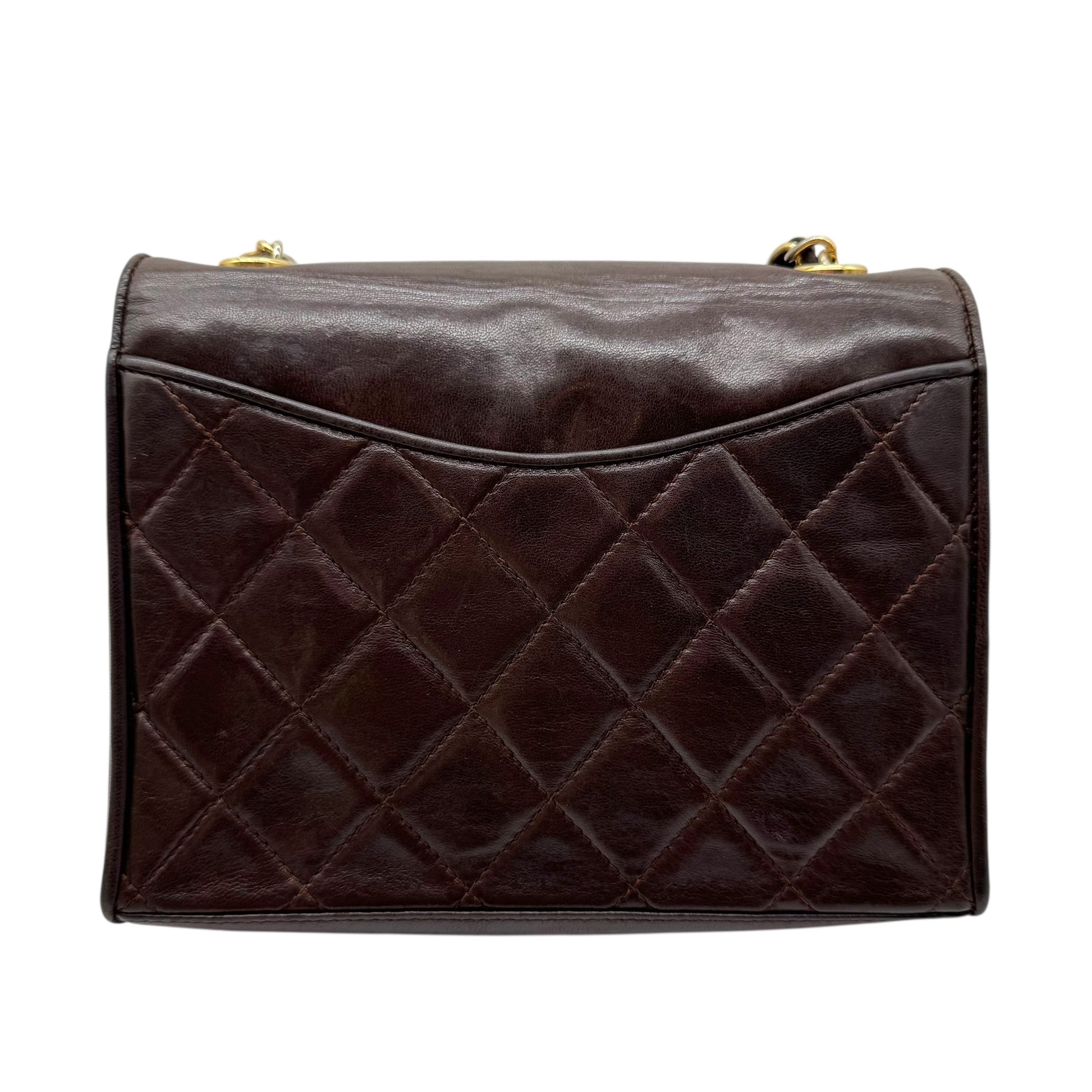 Chanel Chocolate Brown Lambskin Matelasse Quilted Crossbody Bag 1981-91 - Outfit Repeater