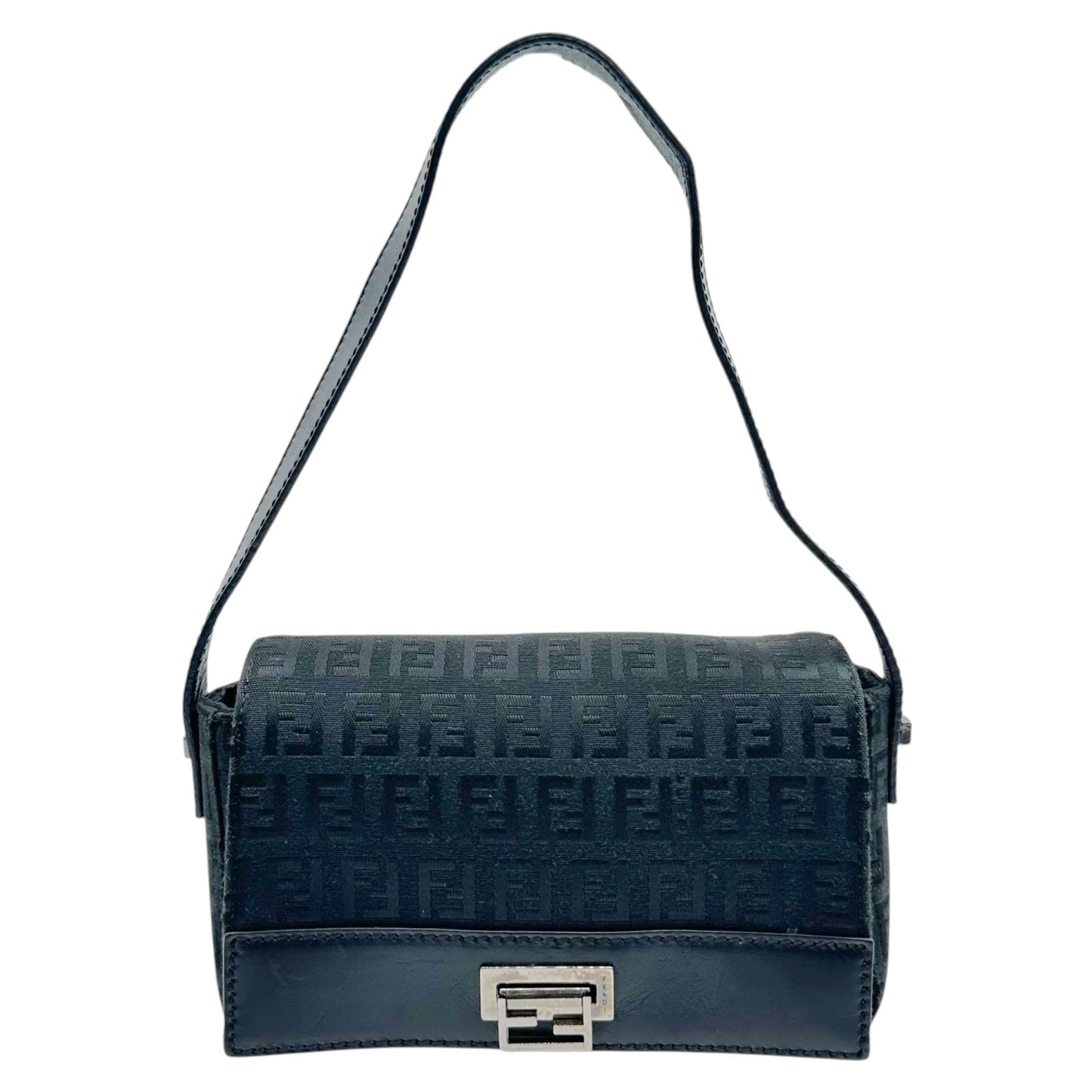 Fendi Mini Shoulder Bag Black Zucchino Monogram