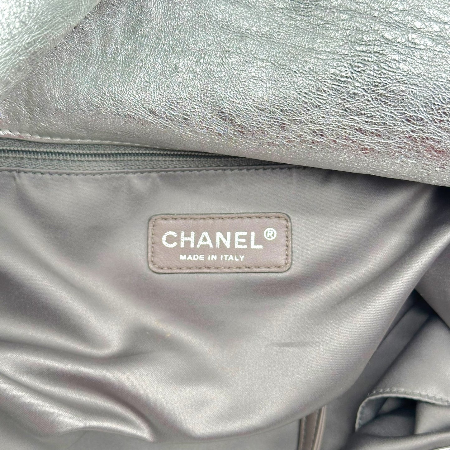 Chanel Rodeo Drive Silver Perforated Leather 2-Way Hobo Bag 2008-09