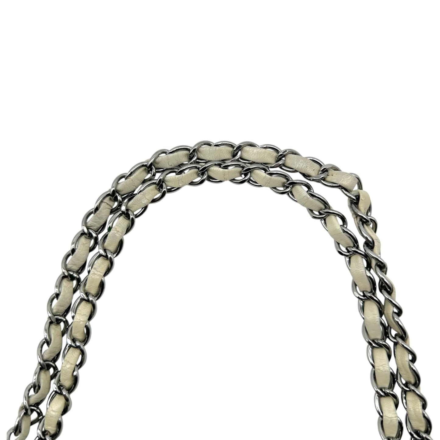 Chanel Medium Flap Shoulder Bag Silver Metallic Pastel Tweed