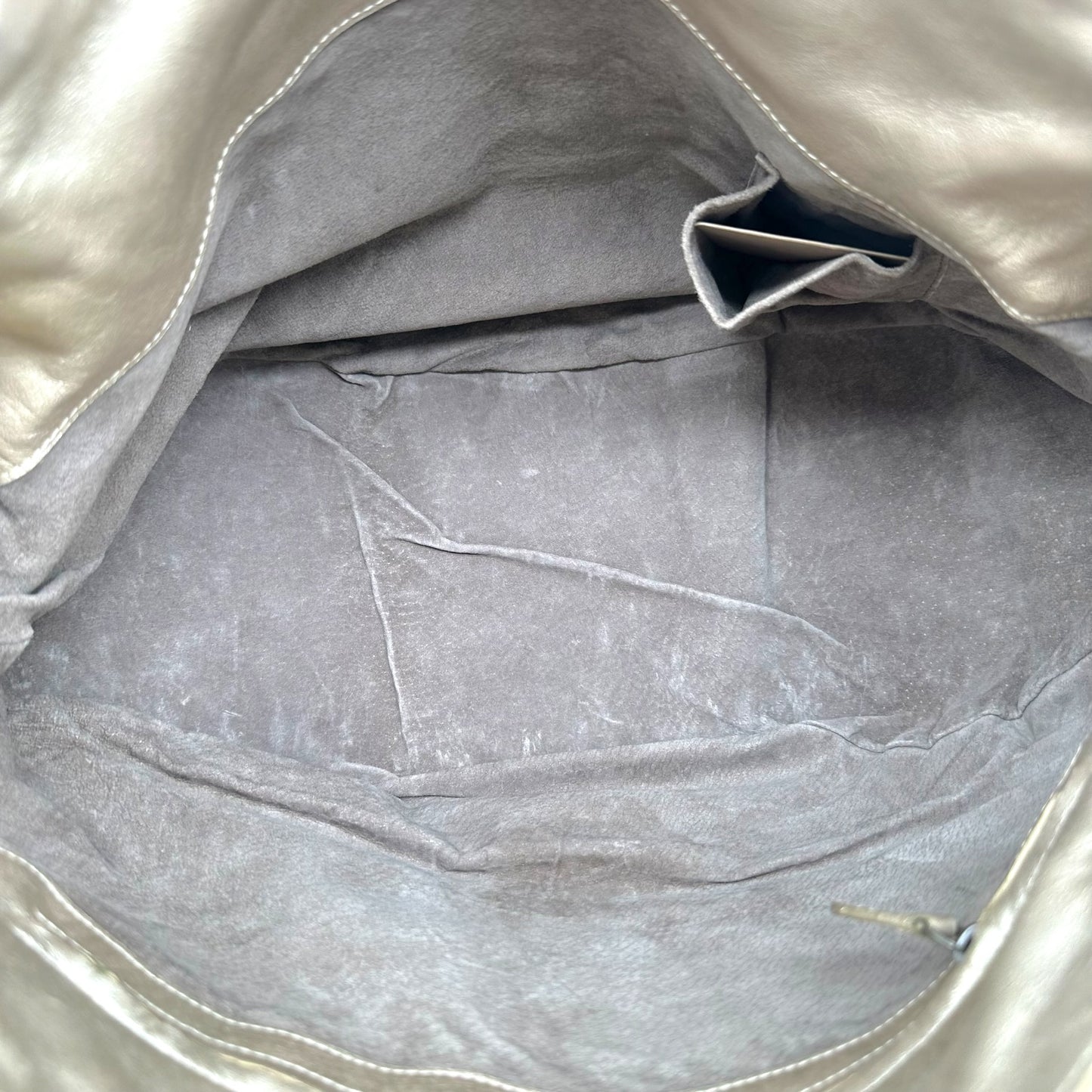 Bottega Veneta Champagne Metallic Intrecciato Leather Hobo Bag