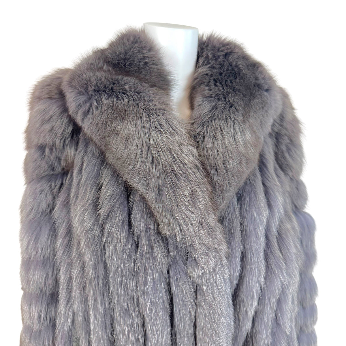 Saga Fox Gray Dyed Fox Fur Coat