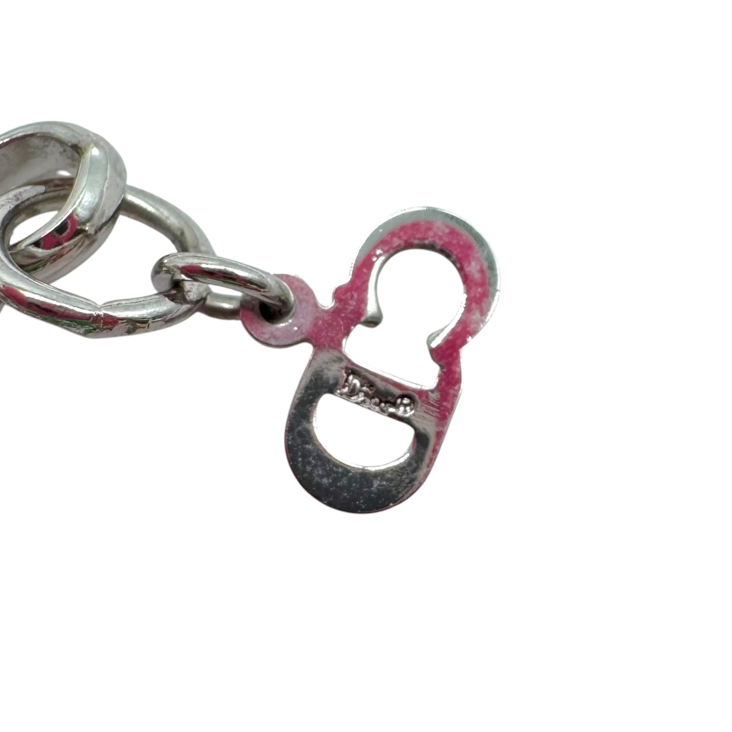 Christian Dior Pink Leather Bow Choker Necklace