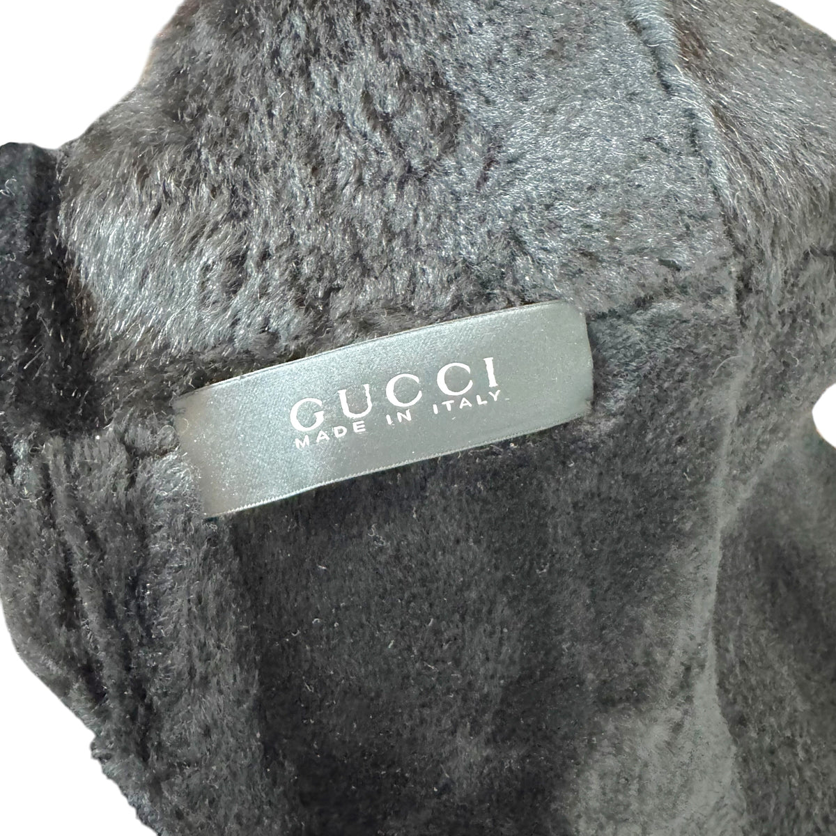 Gucci by Tom Ford Black Shearling Mid-Length Wrap Coat