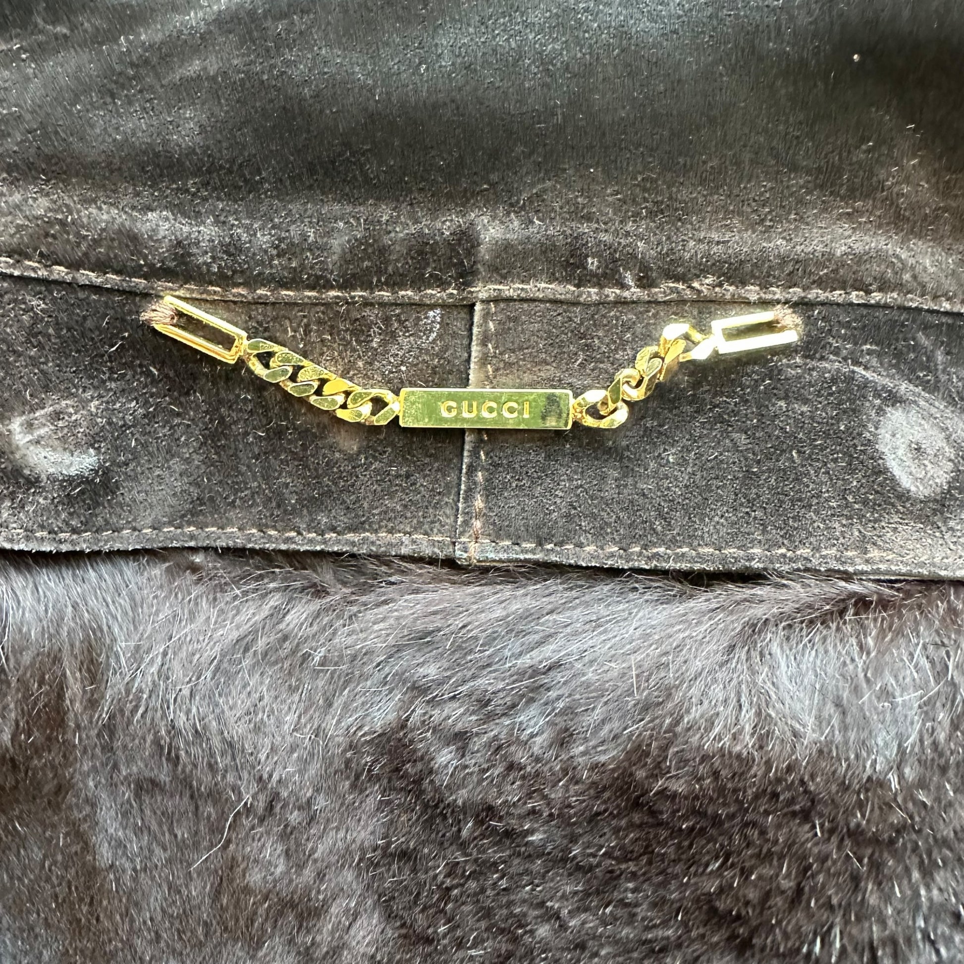 Gucci Brown Suede Fur Lined Jacket - Outfit Repeater