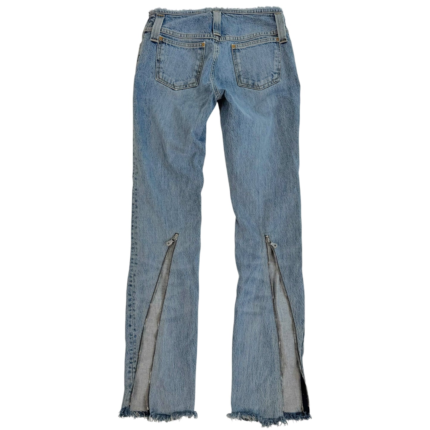Dolce & Gabbana Light Wash Zipper Jeans Raw Hem Straight Fit