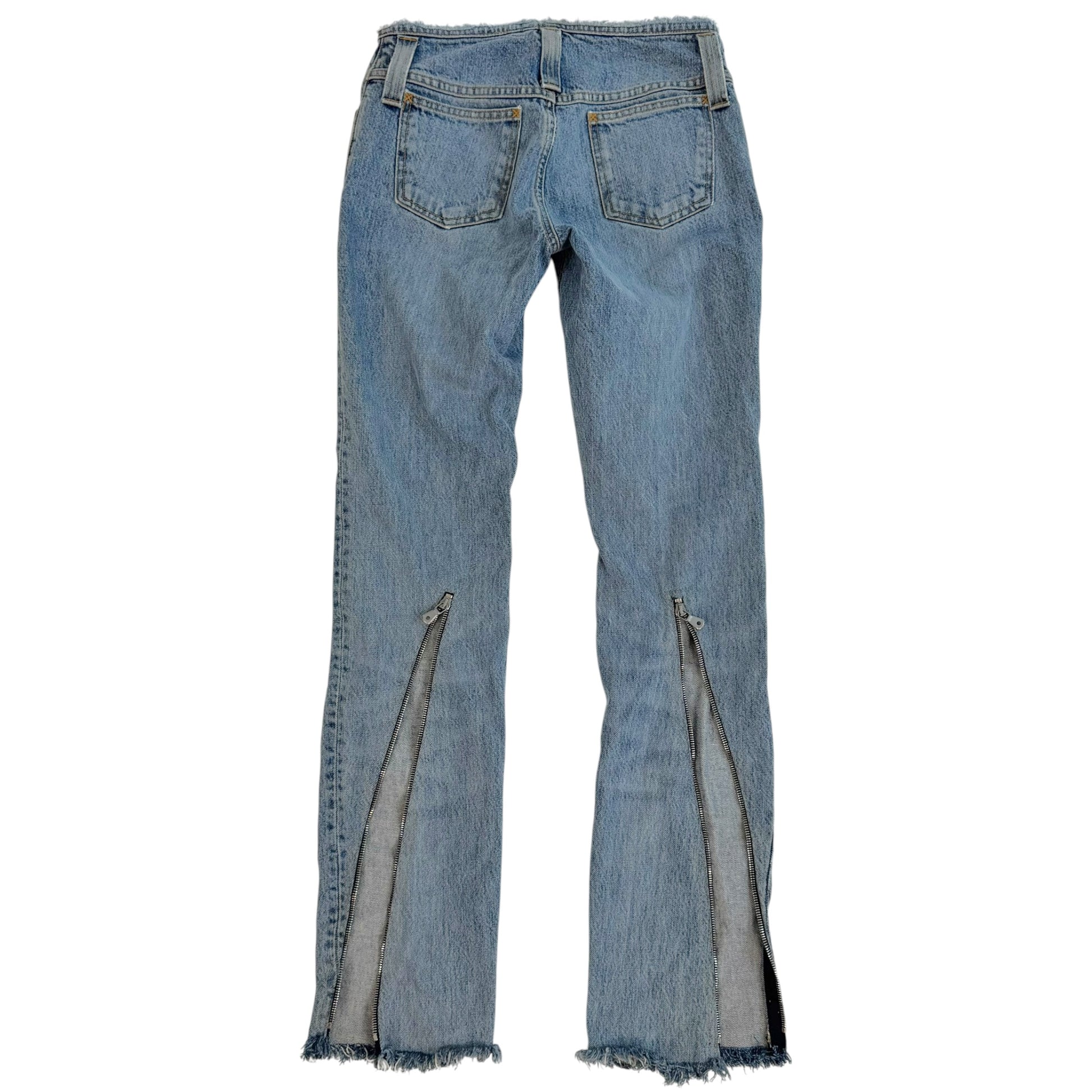 Dolce & Gabbana Light Wash Zipper Jeans Raw Hem Straight Fit