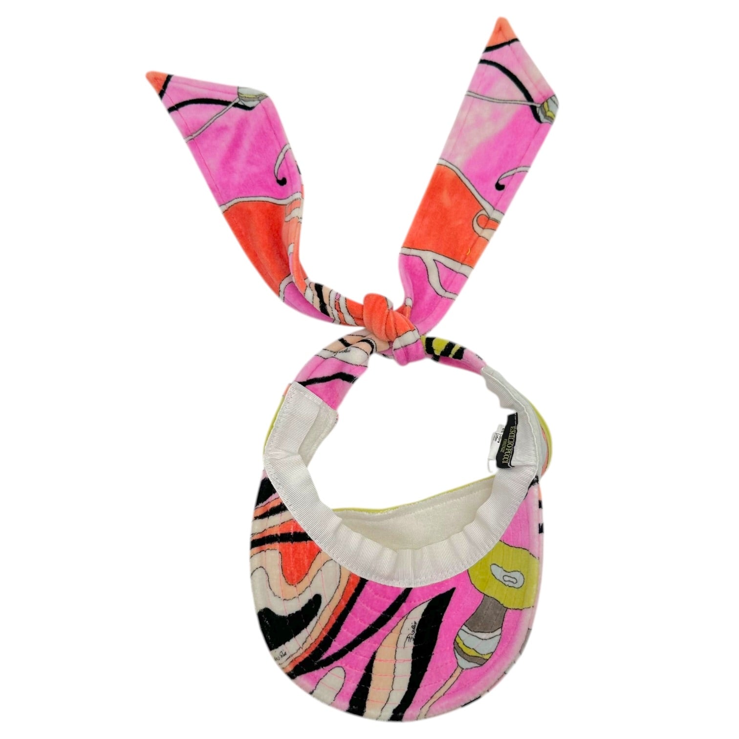 Emilio Pucci Velour Printed Tie Back Visor